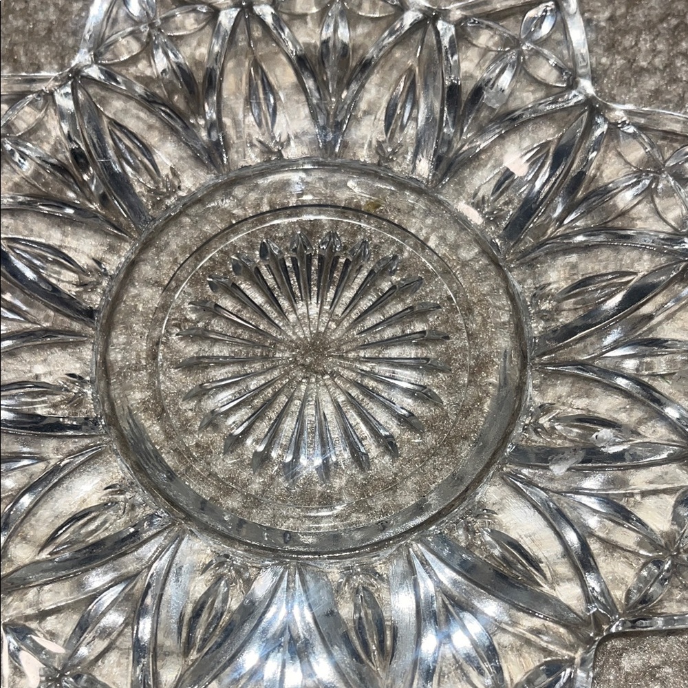 Vintage Federal Glass Petal Clear Bread and Butter Dish 6.5 inches - Picture 5 of 5